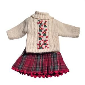 Mary Englebright Tonner winter holiday Plaid Print Sweater & Skirt Doll Clothes
